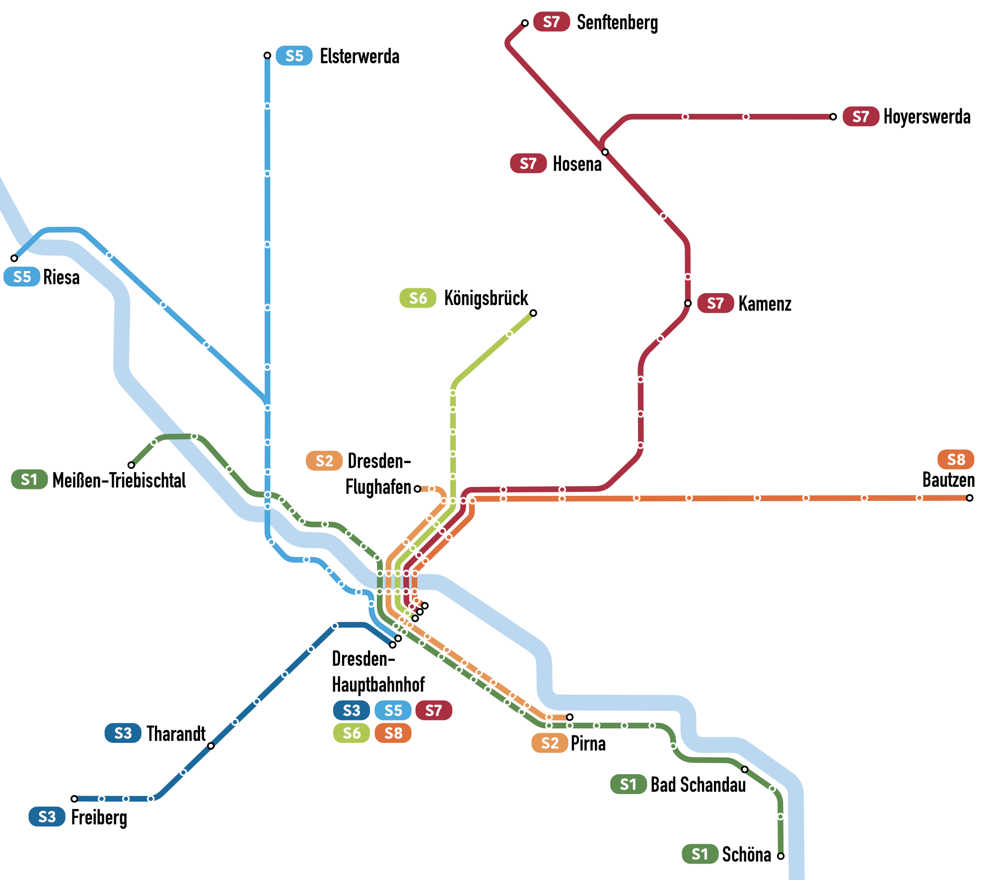 Das zukünftige S-Bahn-Netz in Dresden